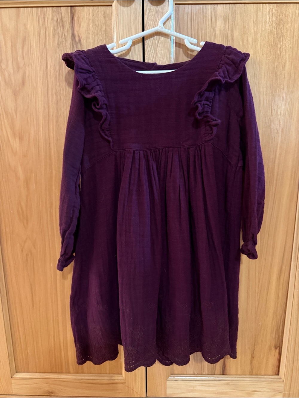 Jamie Kay Deep Plum Long-Sleeve Ruffle Dress